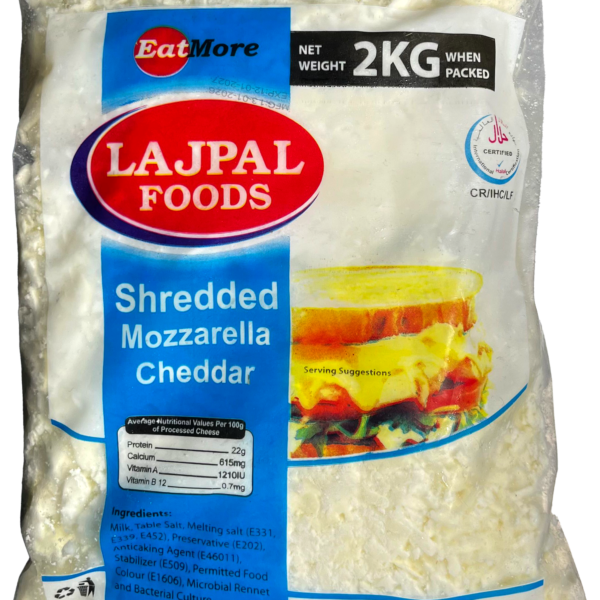 Lajpal Shredded Mozzarella Cheddar 2kg